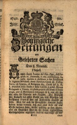 Göttingische Zeitungen von gelehrten Sachen Donnerstag 8. November 1742