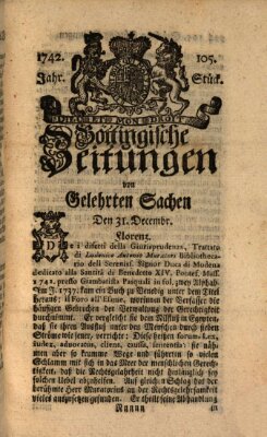 Göttingische Zeitungen von gelehrten Sachen Montag 31. Dezember 1742