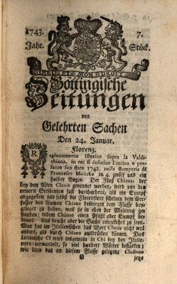 Göttingische Zeitungen von gelehrten Sachen Donnerstag 24. Januar 1743