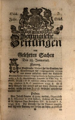 Göttingische Zeitungen von gelehrten Sachen Donnerstag 23. Januar 1744