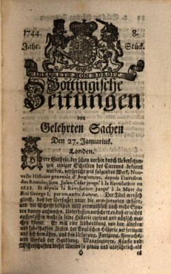 Göttingische Zeitungen von gelehrten Sachen Montag 27. Januar 1744