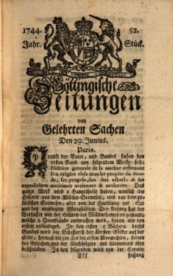 Göttingische Zeitungen von gelehrten Sachen Montag 29. Juni 1744