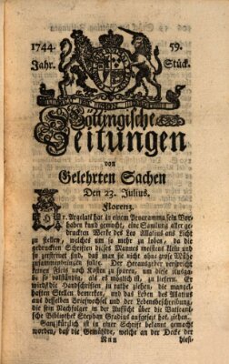 Göttingische Zeitungen von gelehrten Sachen Donnerstag 23. Juli 1744