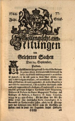 Göttingische Zeitungen von gelehrten Sachen Donnerstag 24. September 1744