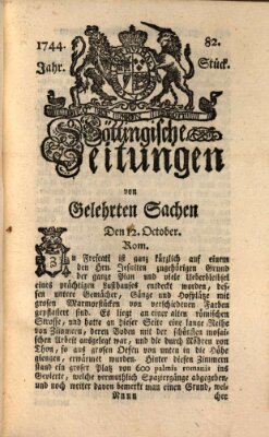 Göttingische Zeitungen von gelehrten Sachen Montag 12. Oktober 1744