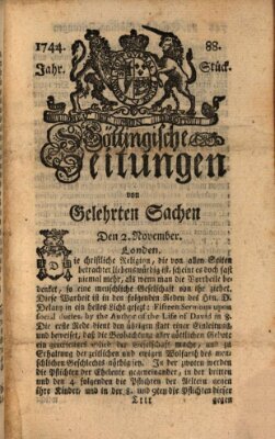 Göttingische Zeitungen von gelehrten Sachen Montag 2. November 1744