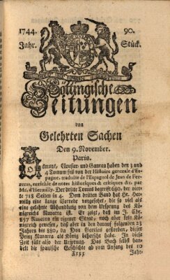 Göttingische Zeitungen von gelehrten Sachen Montag 9. November 1744