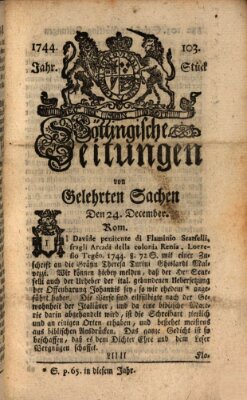 Göttingische Zeitungen von gelehrten Sachen Donnerstag 24. Dezember 1744