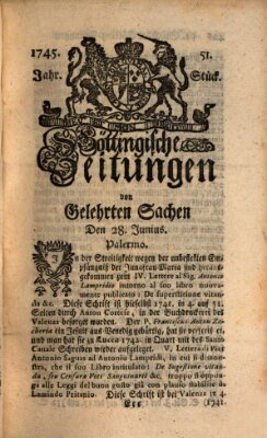 Göttingische Zeitungen von gelehrten Sachen Montag 28. Juni 1745