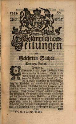 Göttingische Zeitungen von gelehrten Sachen Donnerstag 29. Juli 1745