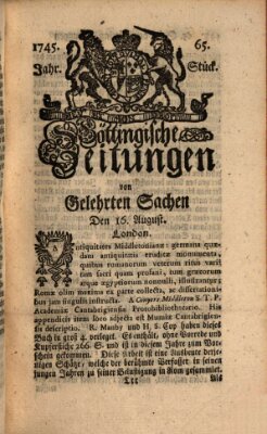 Göttingische Zeitungen von gelehrten Sachen Montag 16. August 1745