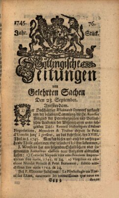 Göttingische Zeitungen von gelehrten Sachen Donnerstag 23. September 1745