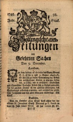 Göttingische Zeitungen von gelehrten Sachen Donnerstag 9. Dezember 1745