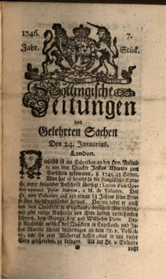 Göttingische Zeitungen von gelehrten Sachen Montag 24. Januar 1746