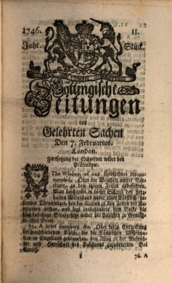 Göttingische Zeitungen von gelehrten Sachen Montag 7. Februar 1746