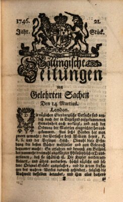 Göttingische Zeitungen von gelehrten Sachen Montag 14. März 1746