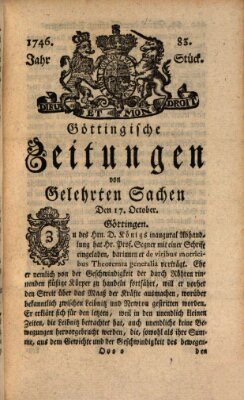 Göttingische Zeitungen von gelehrten Sachen Montag 17. Oktober 1746