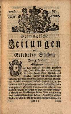 Göttingische Zeitungen von gelehrten Sachen Montag 24. Oktober 1746