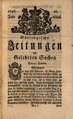 Göttingische Zeitungen von gelehrten Sachen Donnerstag 27. Oktober 1746