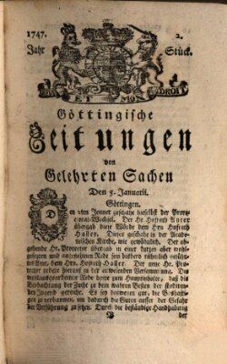 Göttingische Zeitungen von gelehrten Sachen Donnerstag 5. Januar 1747