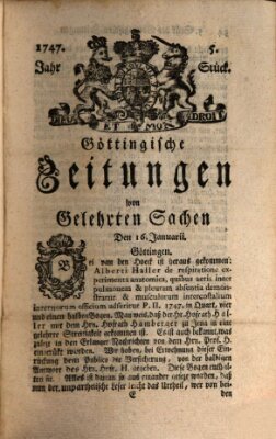 Göttingische Zeitungen von gelehrten Sachen Montag 16. Januar 1747