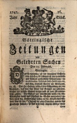 Göttingische Zeitungen von gelehrten Sachen Donnerstag 23. Februar 1747