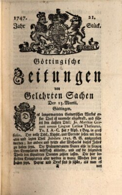 Göttingische Zeitungen von gelehrten Sachen Montag 13. März 1747