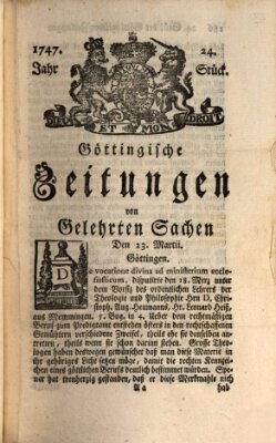 Göttingische Zeitungen von gelehrten Sachen Donnerstag 23. März 1747