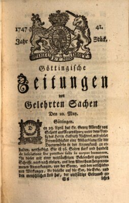 Göttingische Zeitungen von gelehrten Sachen Montag 22. Mai 1747