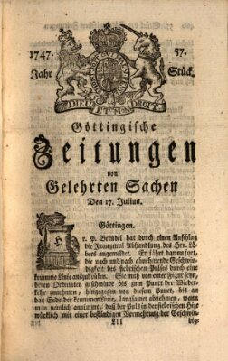 Göttingische Zeitungen von gelehrten Sachen Montag 17. Juli 1747