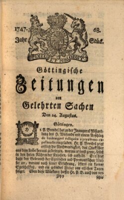 Göttingische Zeitungen von gelehrten Sachen Donnerstag 24. August 1747