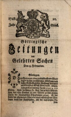 Göttingische Zeitungen von gelehrten Sachen Montag 19. Februar 1748