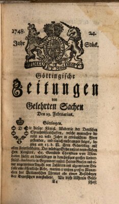 Göttingische Zeitungen von gelehrten Sachen Donnerstag 29. Februar 1748