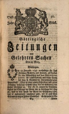 Göttingische Zeitungen von gelehrten Sachen Montag 18. März 1748