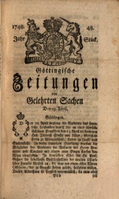 Göttingische Zeitungen von gelehrten Sachen Montag 29. April 1748