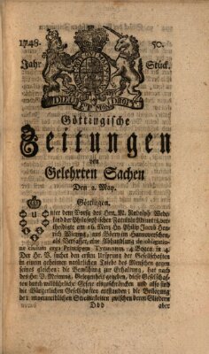 Göttingische Zeitungen von gelehrten Sachen Donnerstag 2. Mai 1748