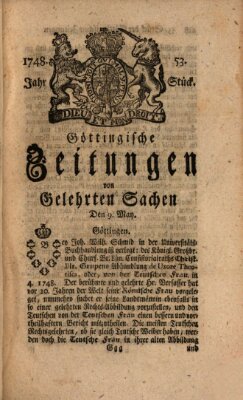 Göttingische Zeitungen von gelehrten Sachen Donnerstag 9. Mai 1748