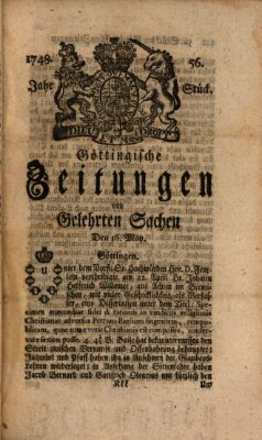 Göttingische Zeitungen von gelehrten Sachen Donnerstag 16. Mai 1748