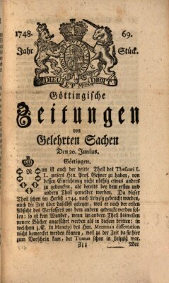 Göttingische Zeitungen von gelehrten Sachen Donnerstag 20. Juni 1748