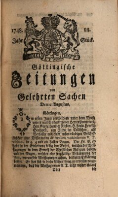 Göttingische Zeitungen von gelehrten Sachen Montag 12. August 1748