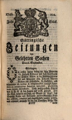 Göttingische Zeitungen von gelehrten Sachen Montag 16. September 1748