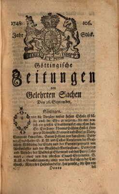 Göttingische Zeitungen von gelehrten Sachen Donnerstag 26. September 1748