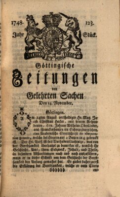 Göttingische Zeitungen von gelehrten Sachen Donnerstag 14. November 1748