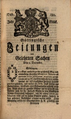 Göttingische Zeitungen von gelehrten Sachen Montag 2. Dezember 1748