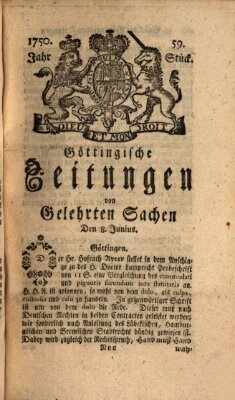 Göttingische Zeitungen von gelehrten Sachen Montag 8. Juni 1750