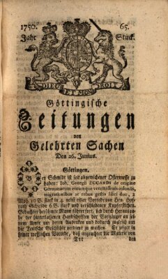 Göttingische Zeitungen von gelehrten Sachen Freitag 26. Juni 1750