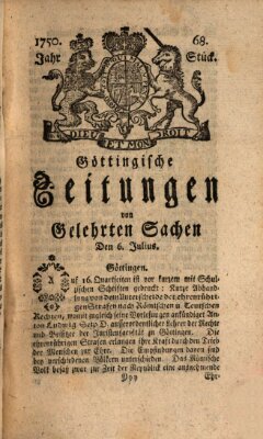 Göttingische Zeitungen von gelehrten Sachen Montag 6. Juli 1750