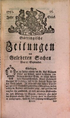 Göttingische Zeitungen von gelehrten Sachen Donnerstag 17. September 1750