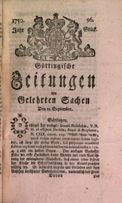 Göttingische Zeitungen von gelehrten Sachen Montag 21. September 1750