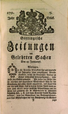 Göttingische Zeitungen von gelehrten Sachen Donnerstag 28. Januar 1751